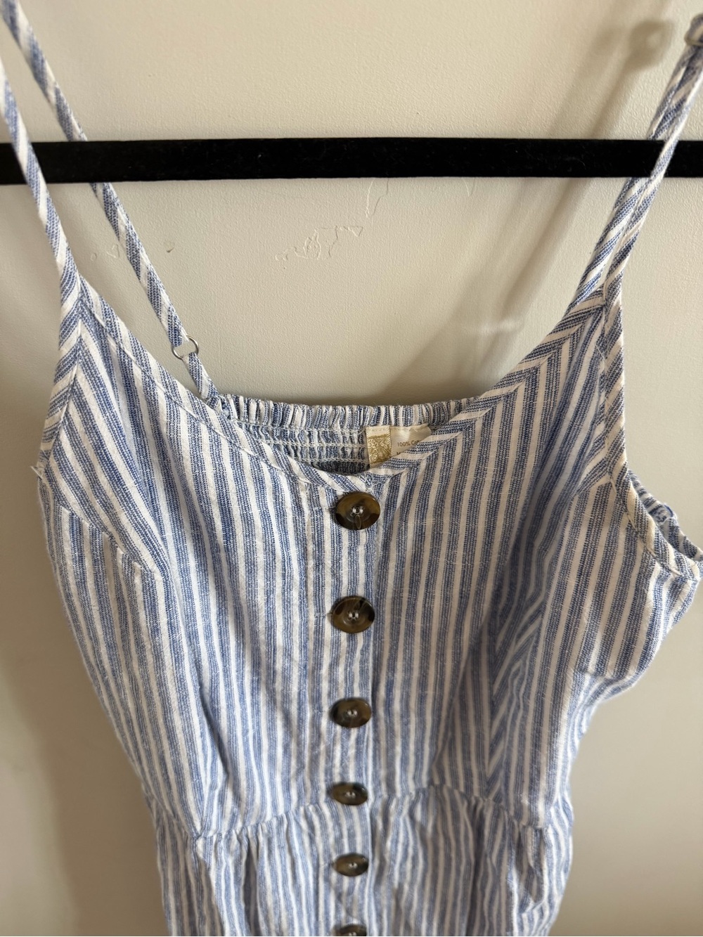 Japna Blue and White Striped Midi Dress with Buttons - Picture 15 of 15